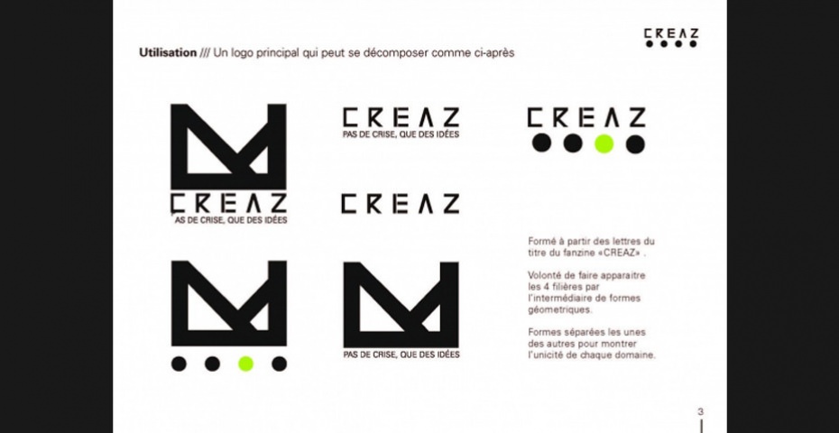 CHARTE GRAPHIQUE DU FANZINE CREAZ - MANAA, PROMOTION 2013